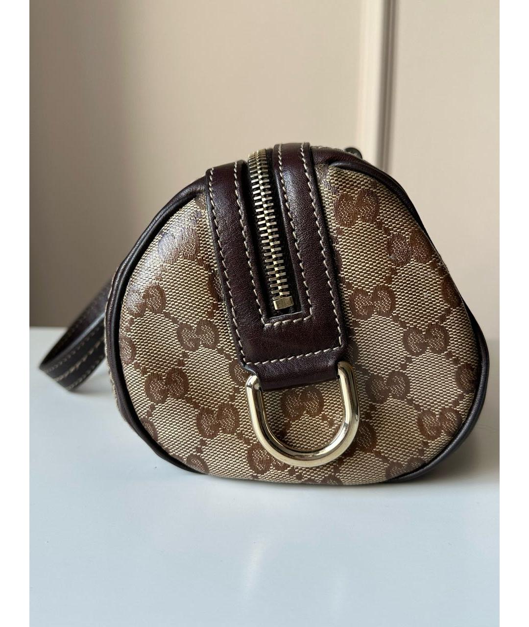 GUCCI Коричневая кожаная сумка с короткими ручками, фото 3