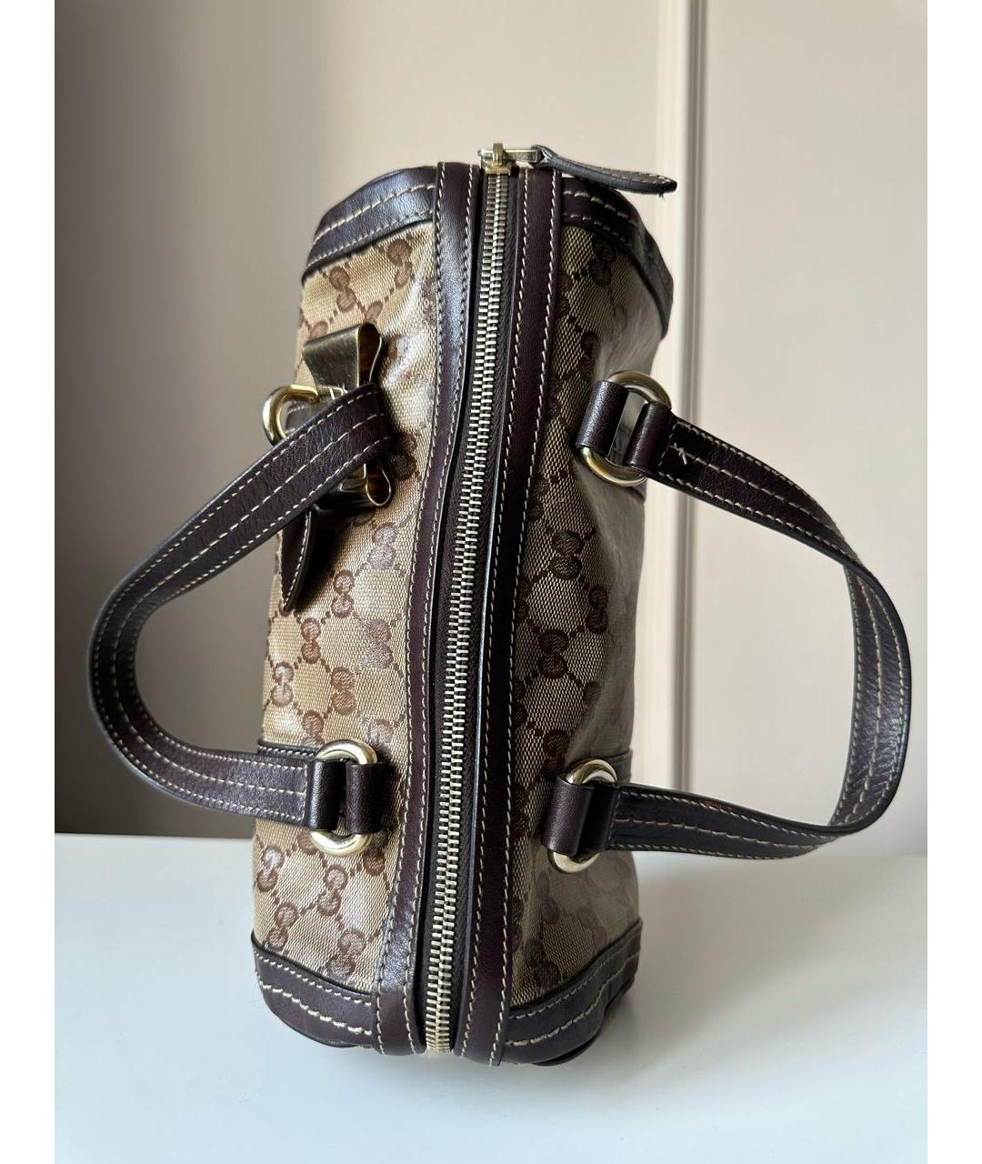 GUCCI Коричневая кожаная сумка с короткими ручками, фото 8