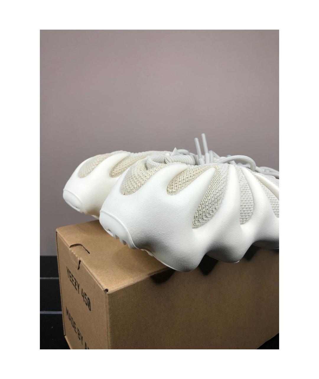 ADIDAS YEEZY Белые текстильные низкие кроссовки / кеды, фото 7