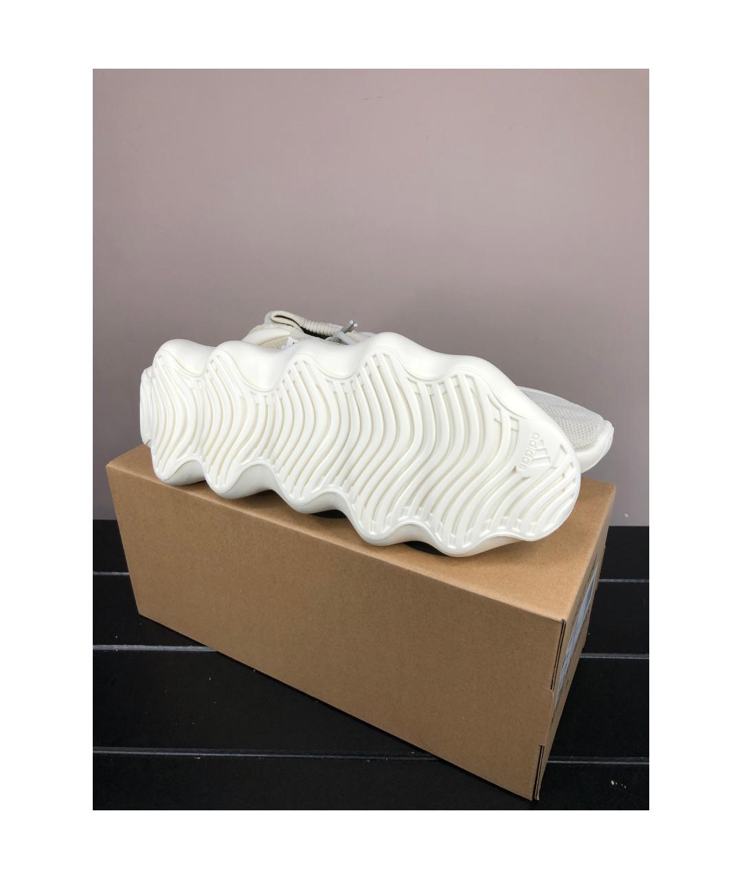 ADIDAS YEEZY Белые текстильные низкие кроссовки / кеды, фото 5