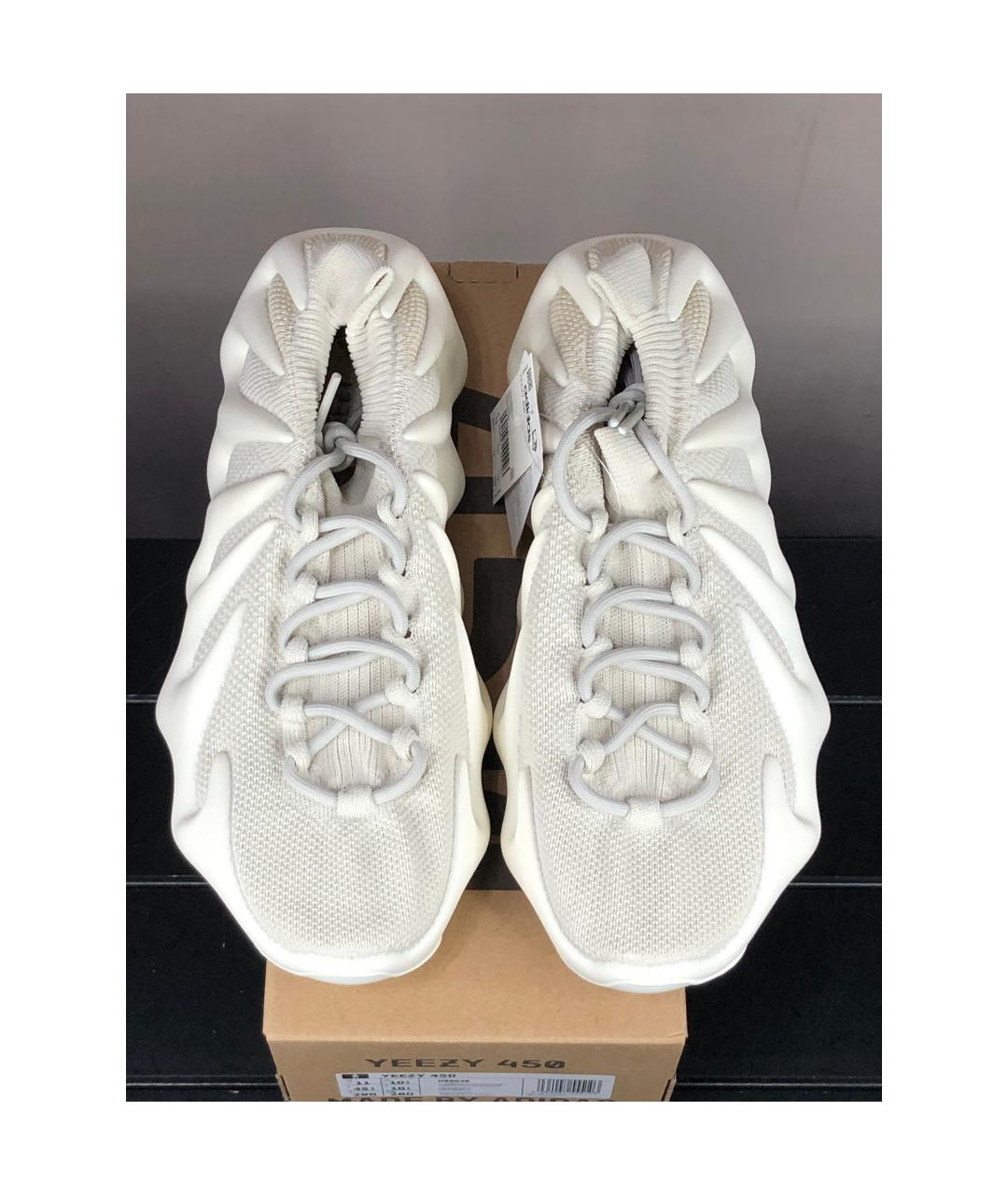 ADIDAS YEEZY Белые текстильные низкие кроссовки / кеды, фото 3