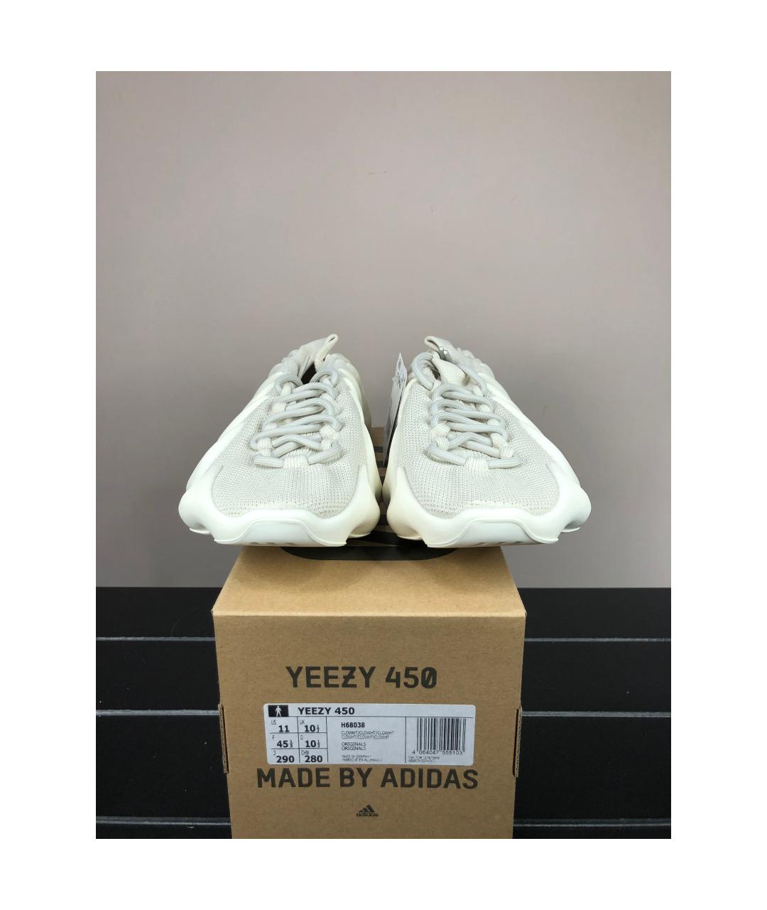 ADIDAS YEEZY Белые текстильные низкие кроссовки / кеды, фото 2