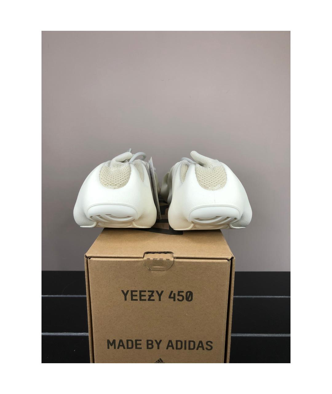 ADIDAS YEEZY Белые текстильные низкие кроссовки / кеды, фото 4