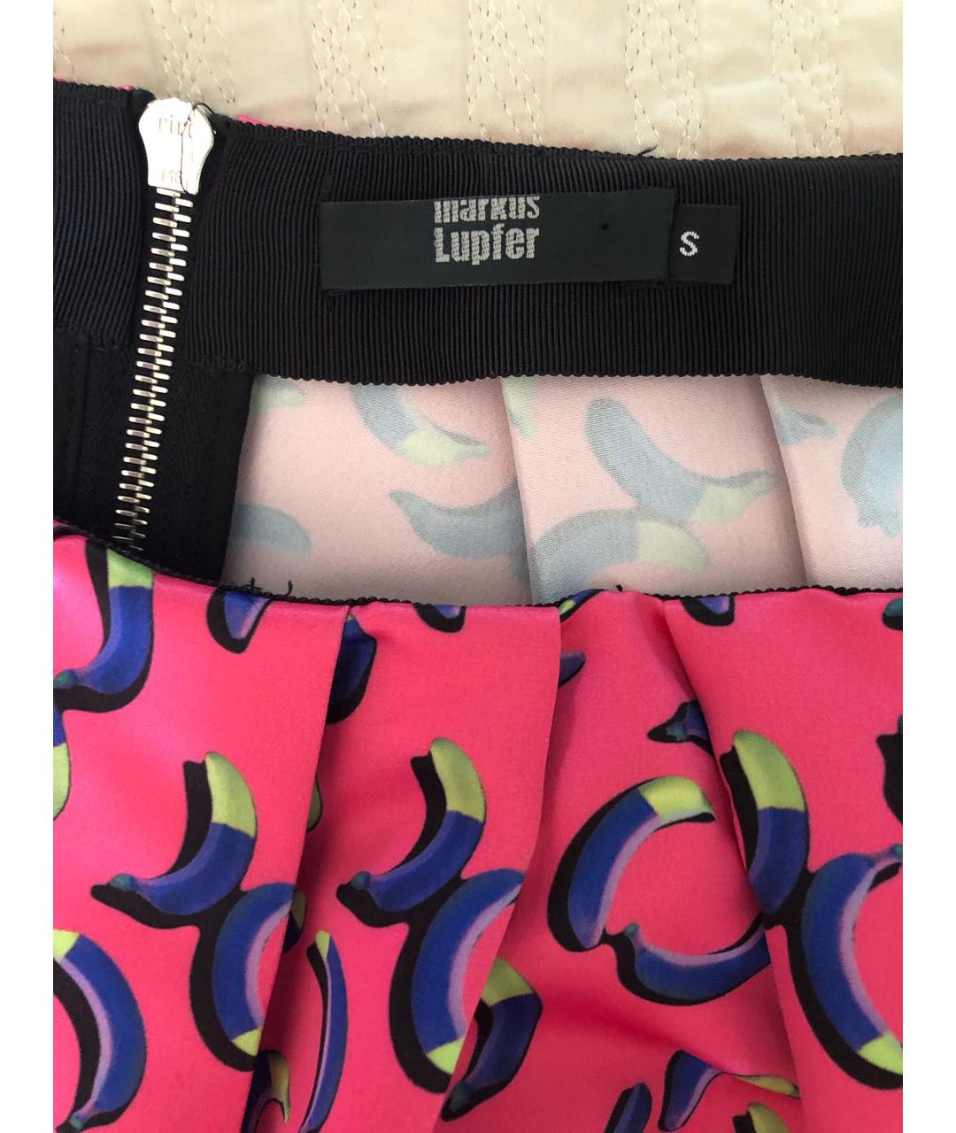 MARKUS LUPFER Фуксия полиэстеровая юбка мини, фото 3