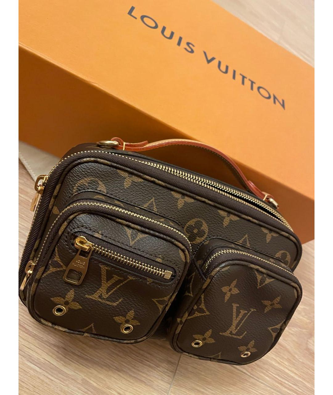 LOUIS VUITTON Коричневая кожаная сумка через плечо, фото 2