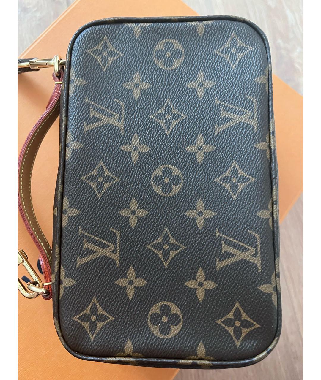 LOUIS VUITTON Коричневая кожаная сумка через плечо, фото 7