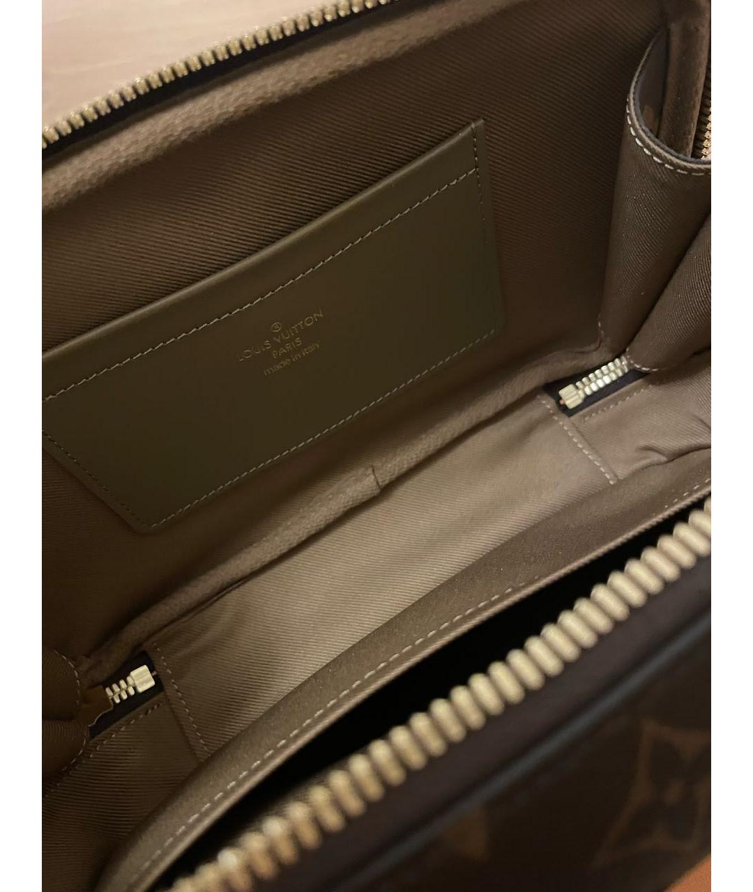 LOUIS VUITTON Коричневая кожаная сумка через плечо, фото 6