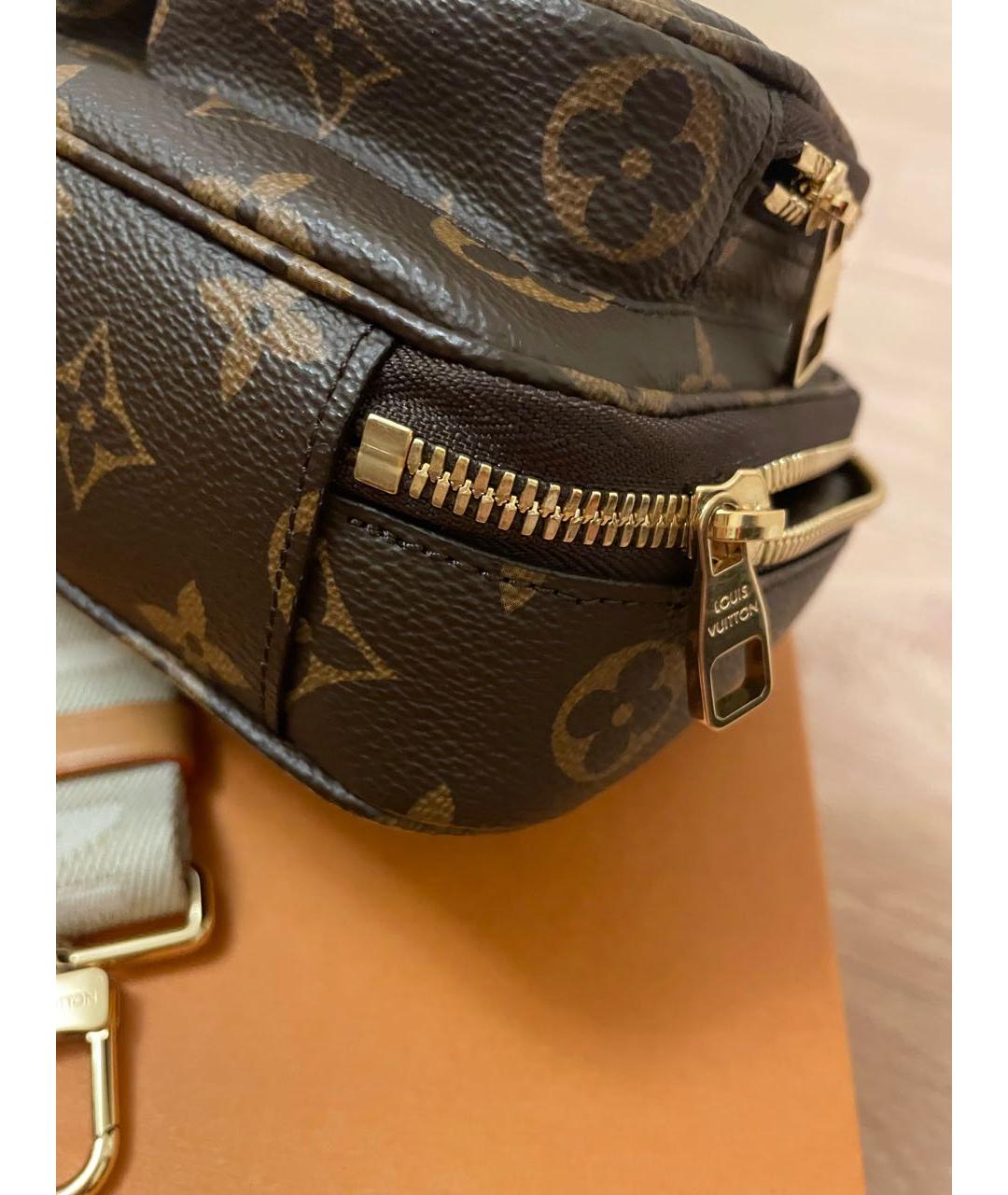 LOUIS VUITTON Коричневая кожаная сумка через плечо, фото 4