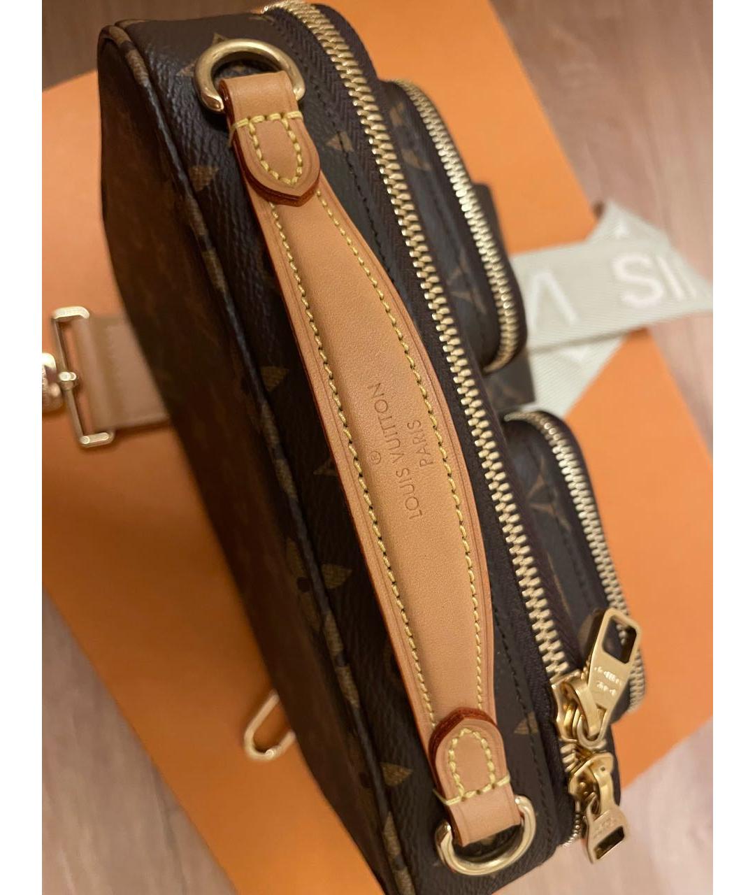 LOUIS VUITTON Коричневая кожаная сумка через плечо, фото 5