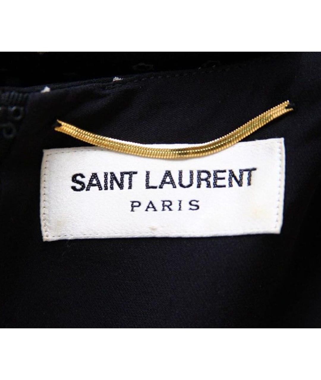 SAINT LAURENT Черное вискозное повседневное платье, фото 5