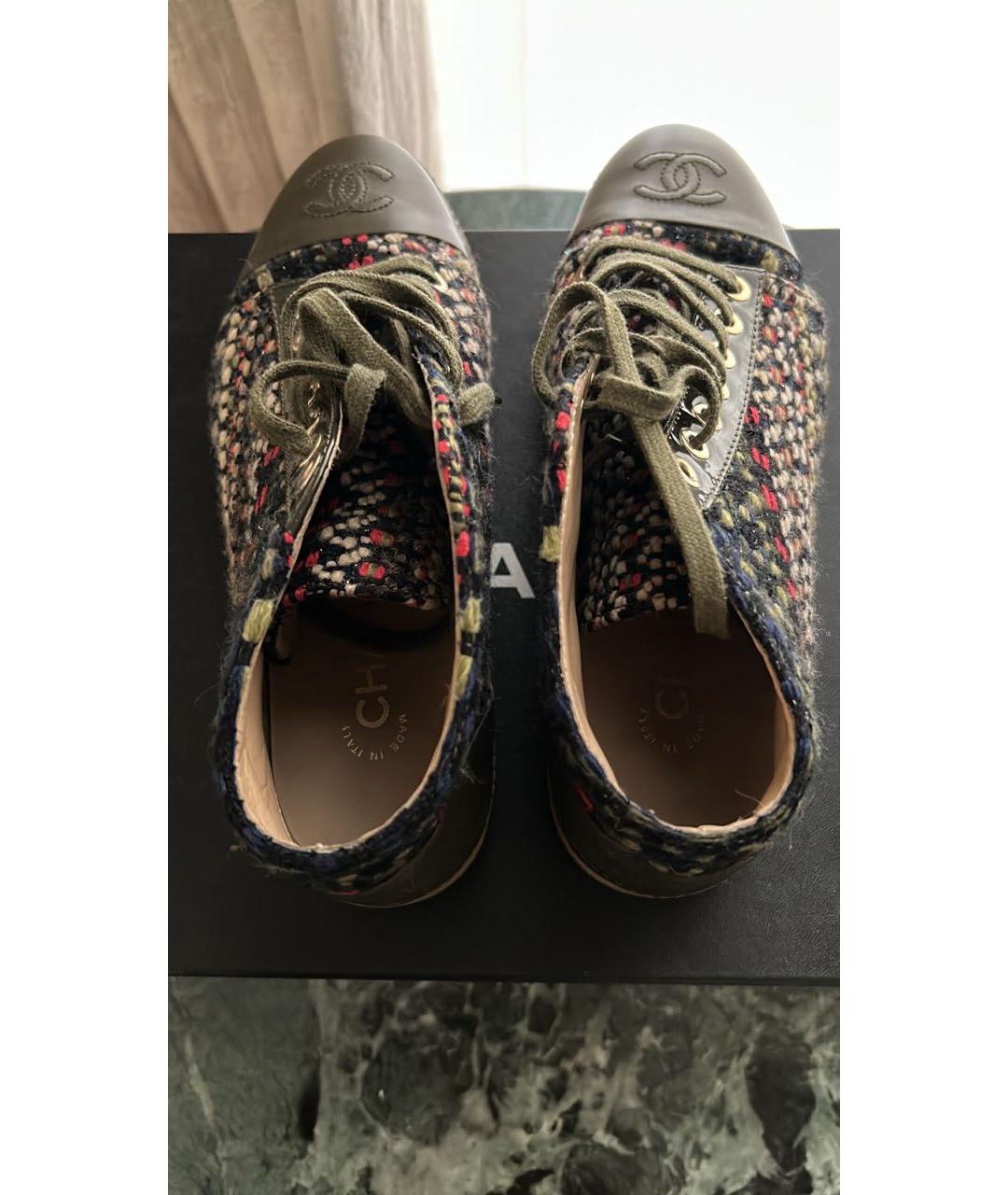 CHANEL Хаки текстильные ботинки, фото 3