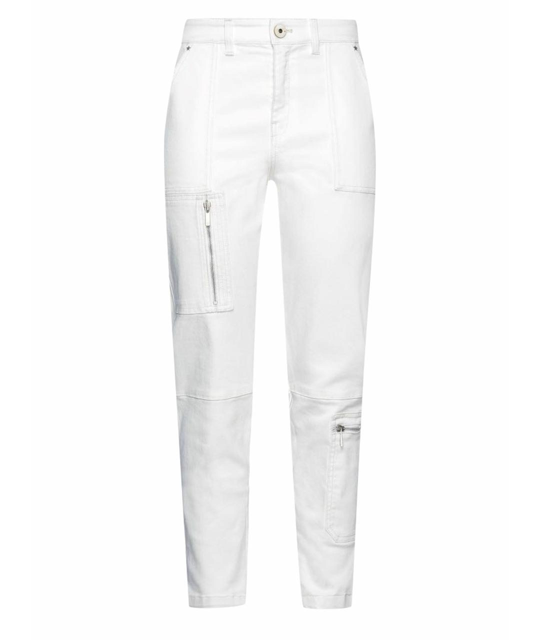 LORENA ANTONIAZZI Белые хлопко-эластановые прямые брюки, фото 1