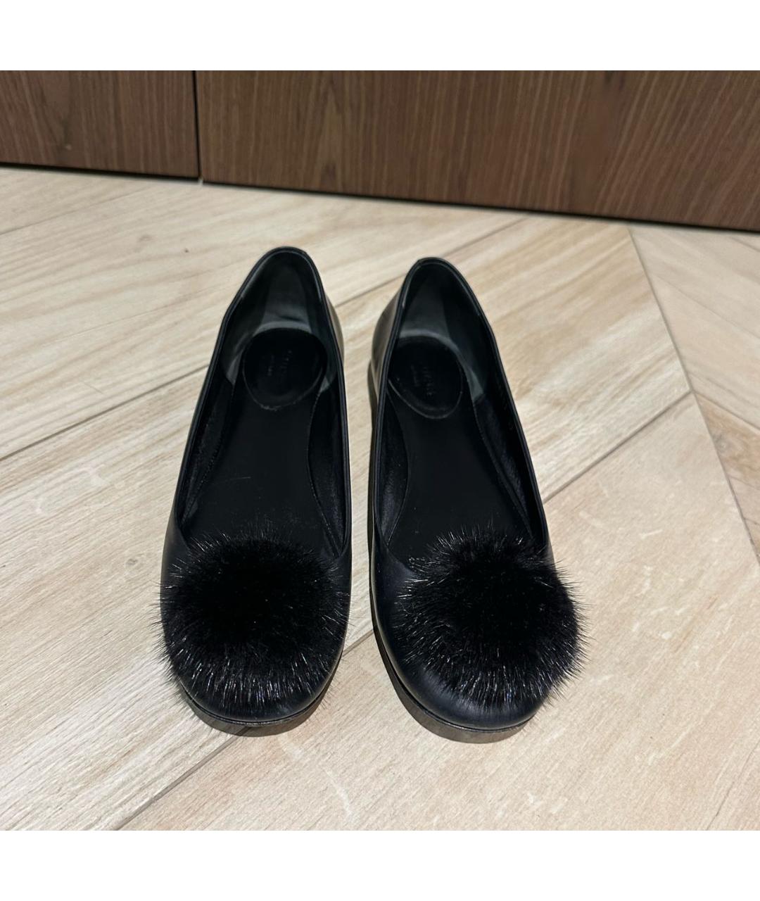 GUCCI Черные кожаные балетки, фото 2