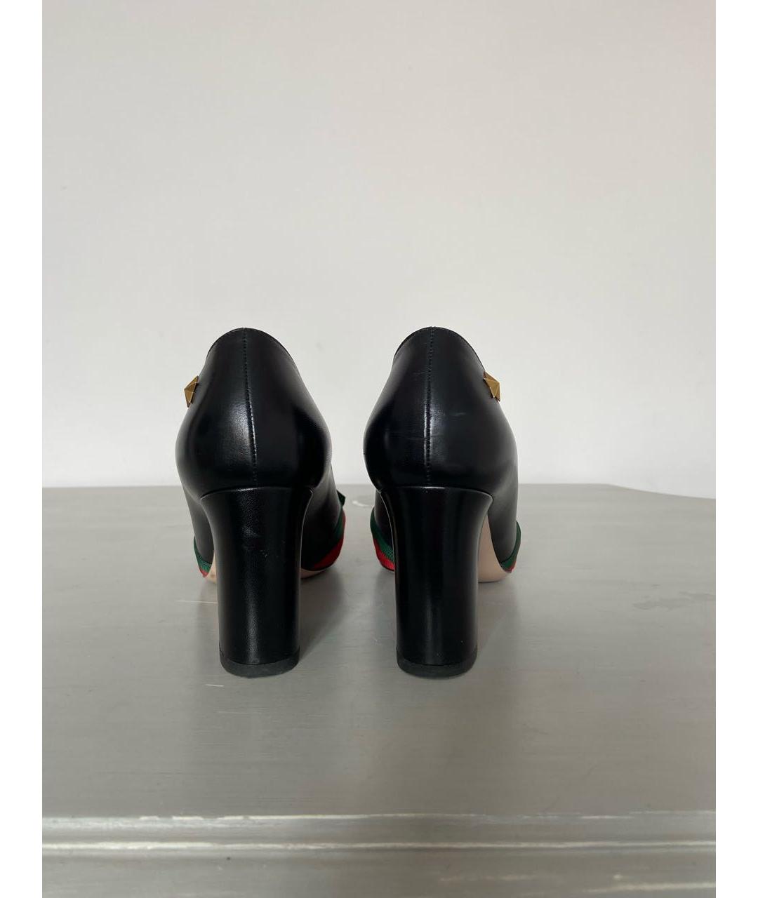 GUCCI Черные кожаные туфли, фото 3