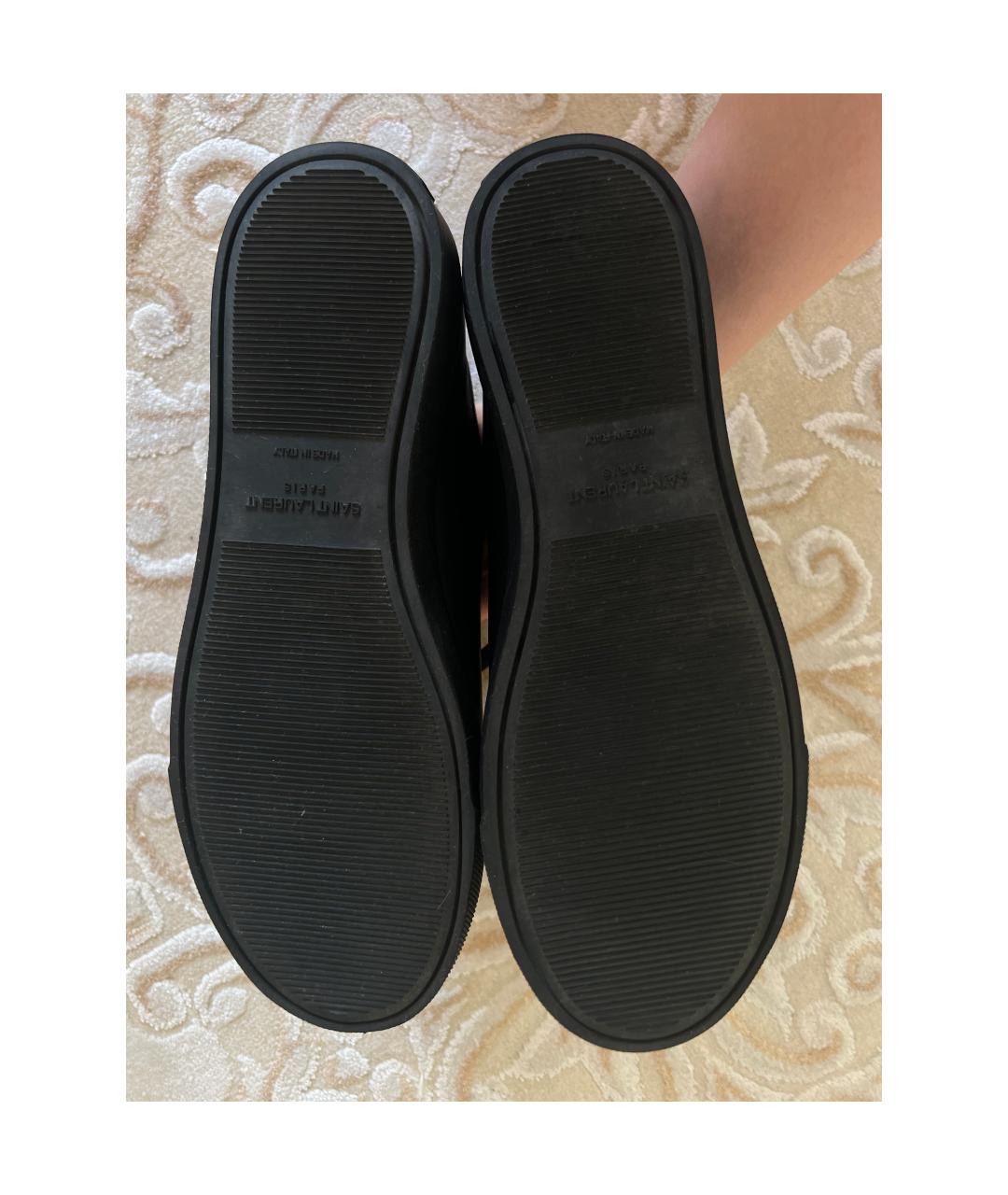 SAINT LAURENT Черные кожаные кеды, фото 5