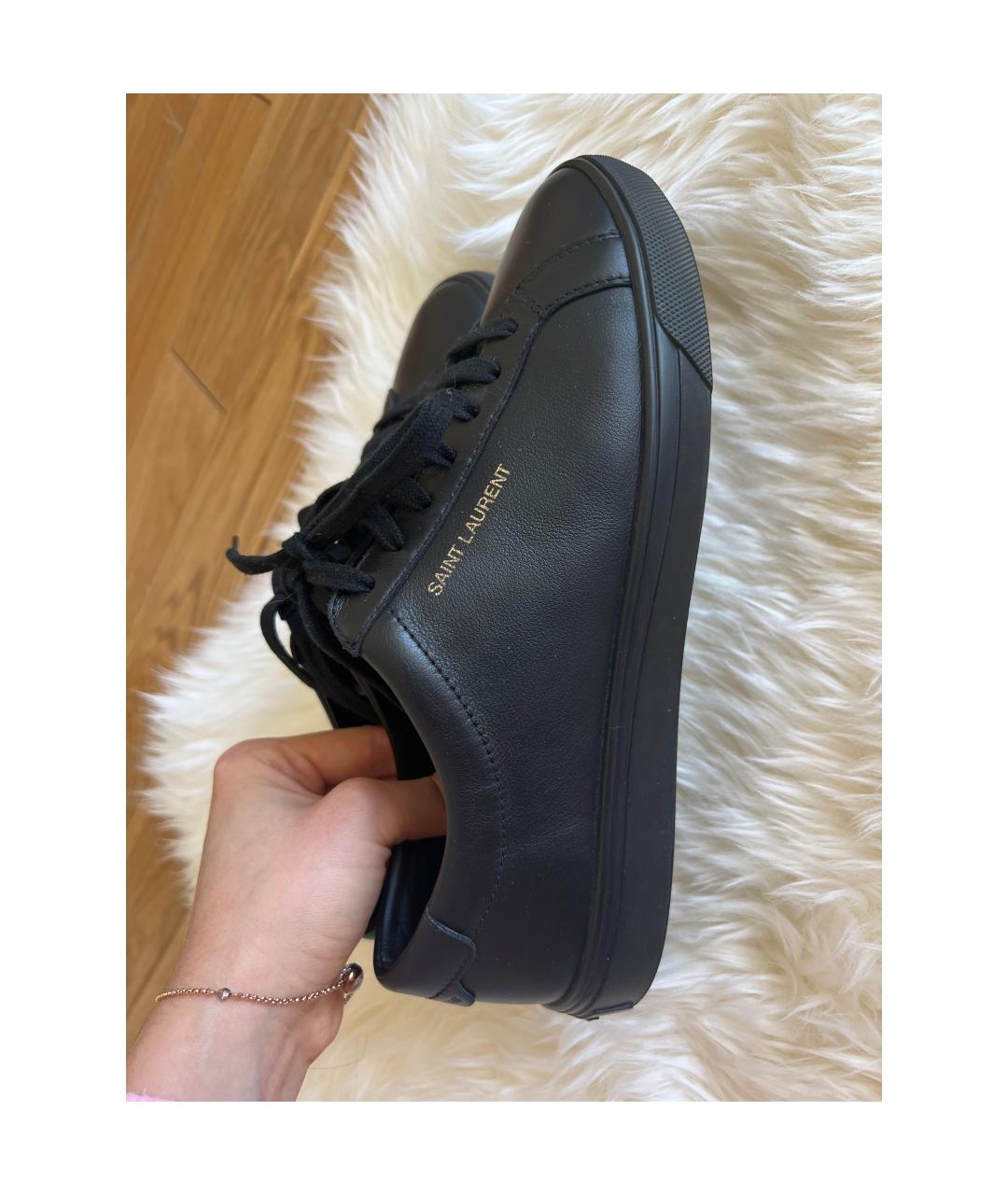 SAINT LAURENT Черные кожаные кеды, фото 6