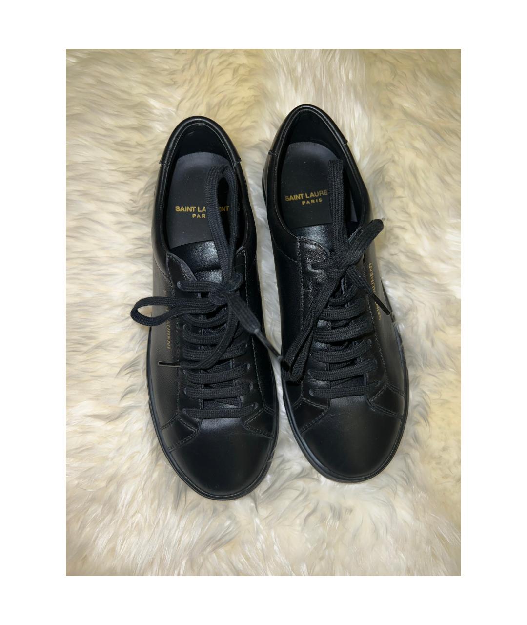 SAINT LAURENT Черные кожаные кеды, фото 3