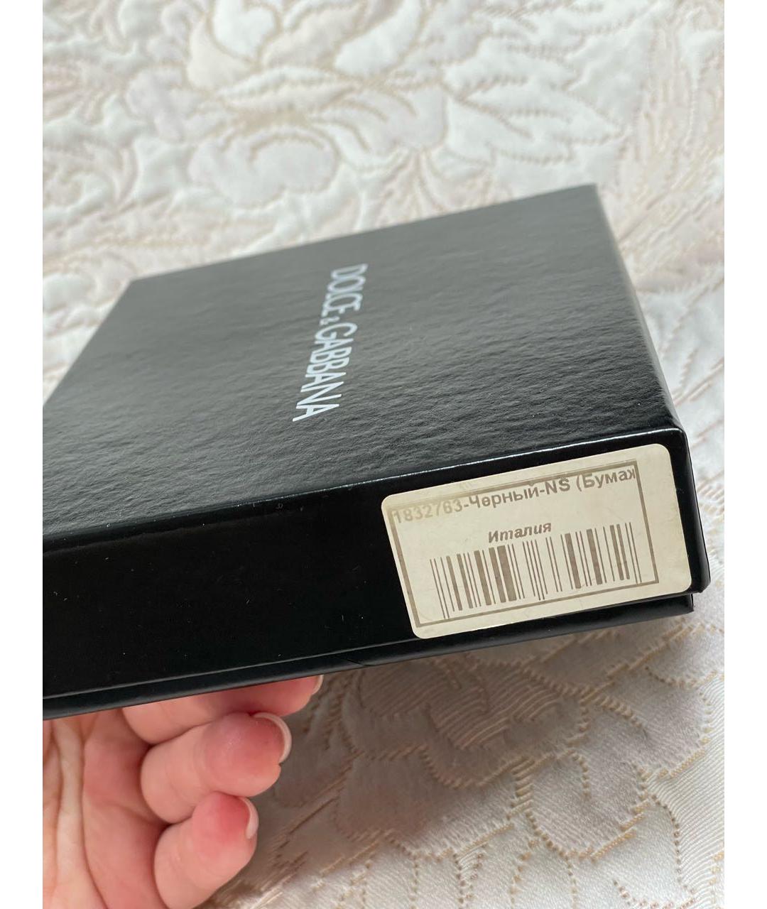 DOLCE&GABBANA Черный кожаный кошелек, фото 6