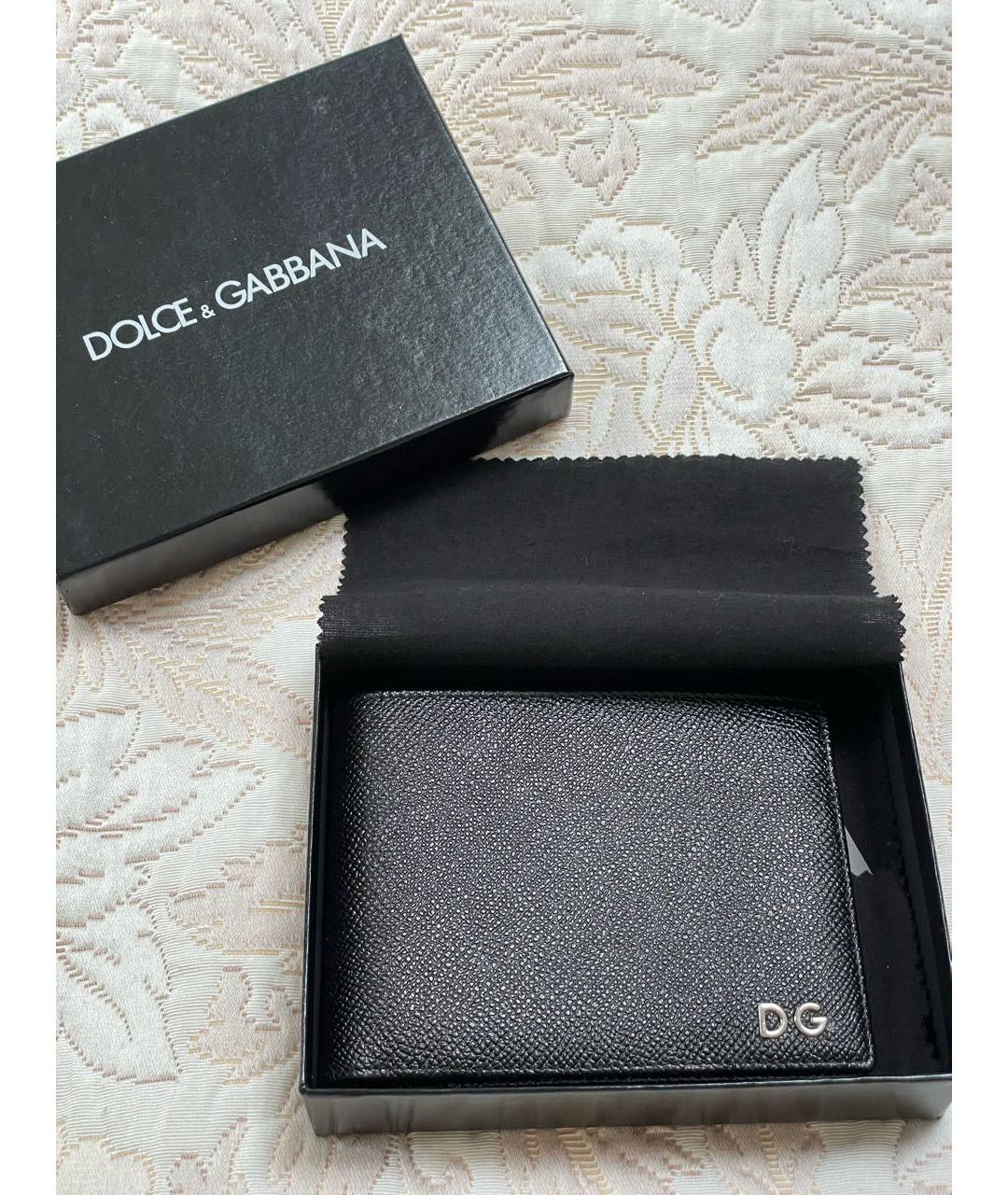 DOLCE&GABBANA Черный кожаный кошелек, фото 2
