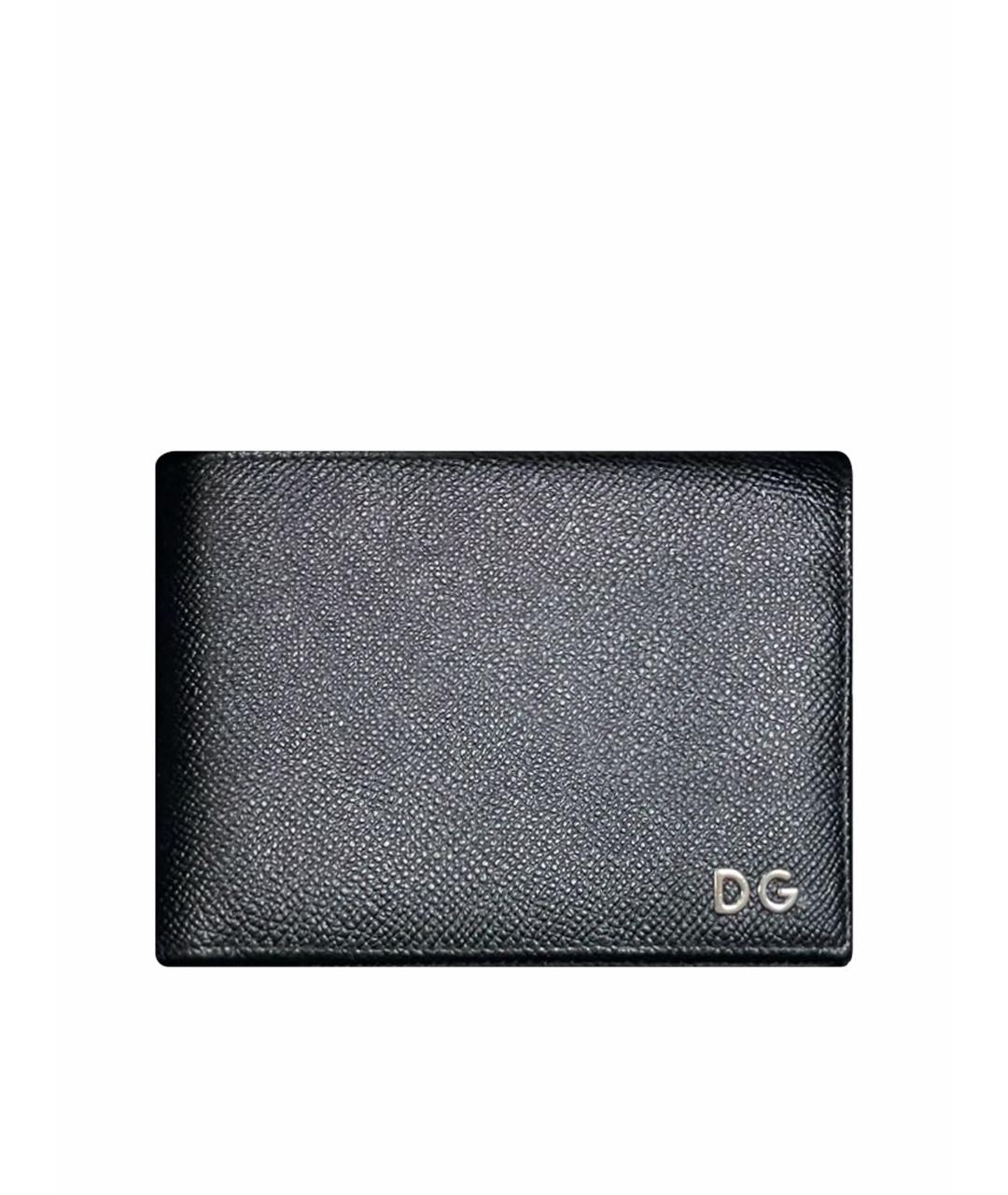 DOLCE&GABBANA Черный кожаный кошелек, фото 1