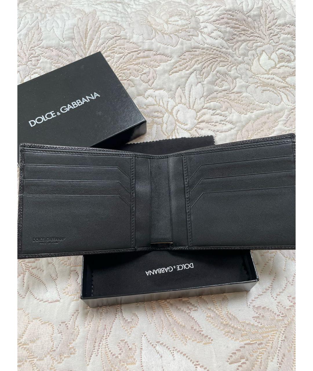 DOLCE&GABBANA Черный кожаный кошелек, фото 5