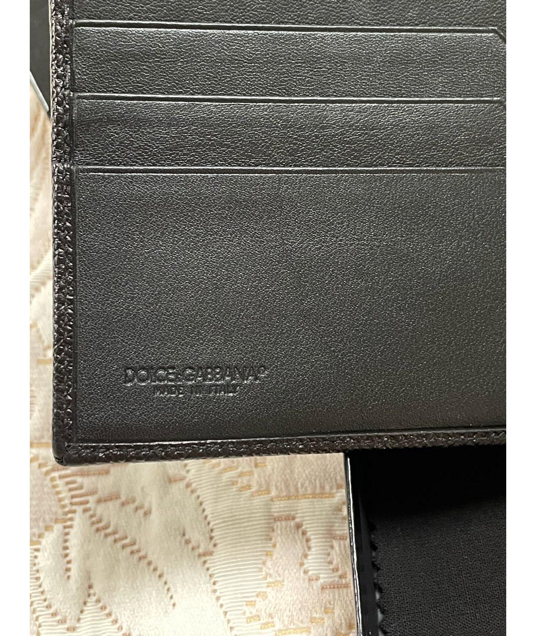 DOLCE&GABBANA Черный кожаный кошелек, фото 4