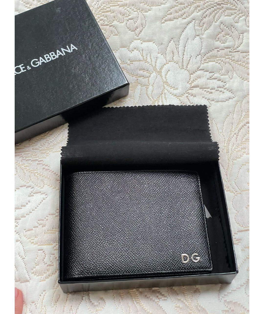 DOLCE&GABBANA Черный кожаный кошелек, фото 7