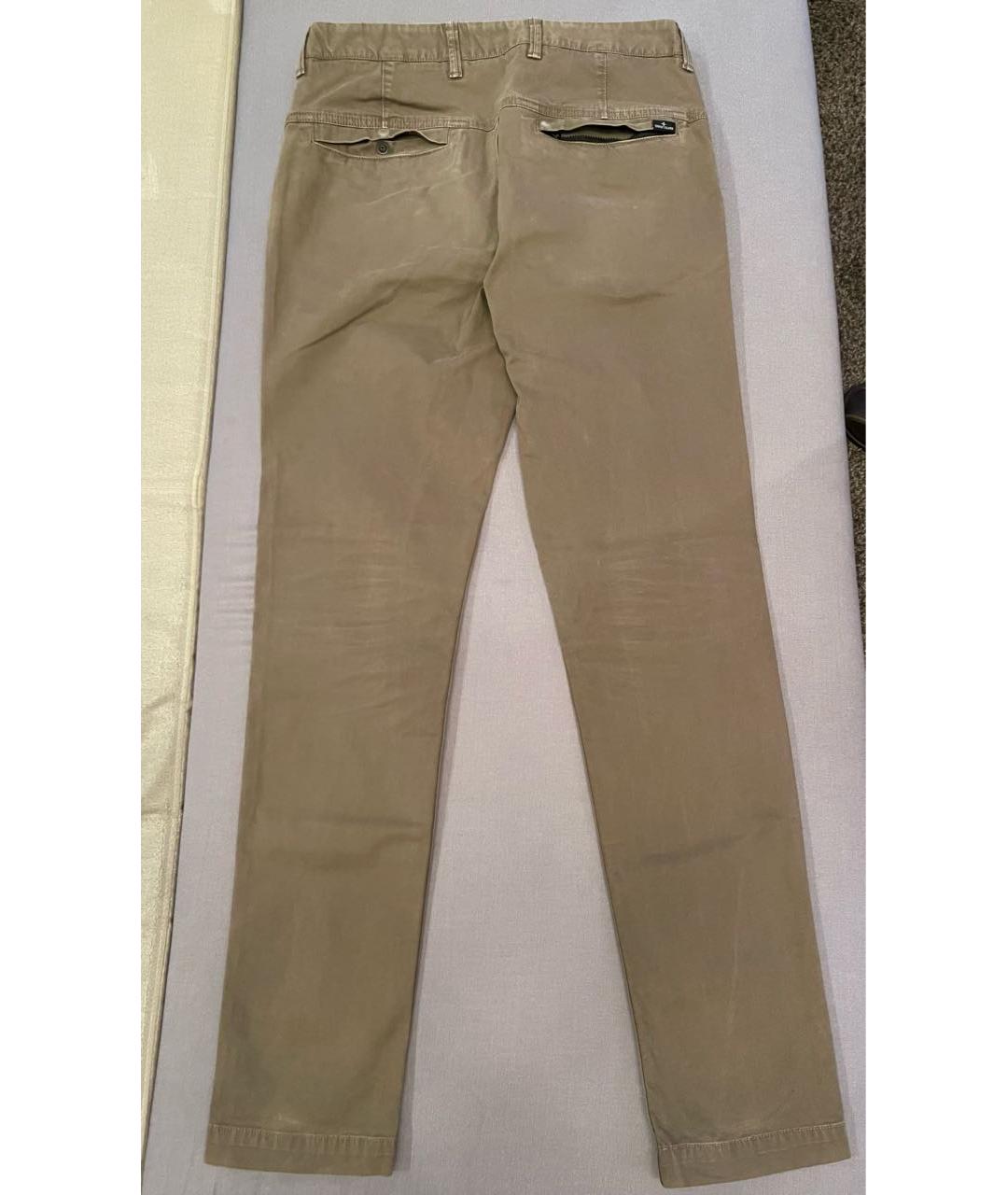 STONE ISLAND Хаки хлопковые прямые джинсы, фото 2