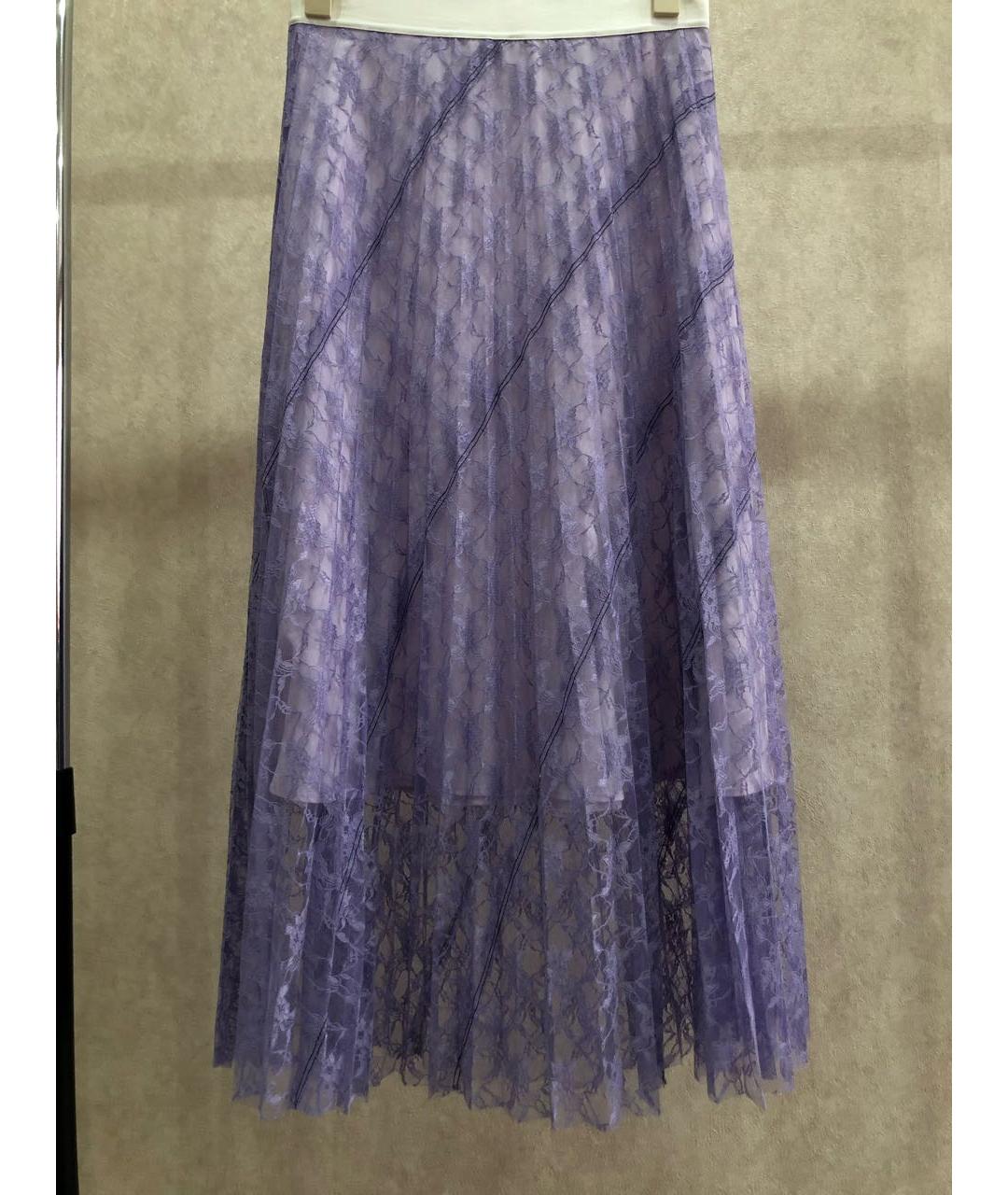 SANDRO Фиолетовая полиэстеровая юбка миди, фото 5