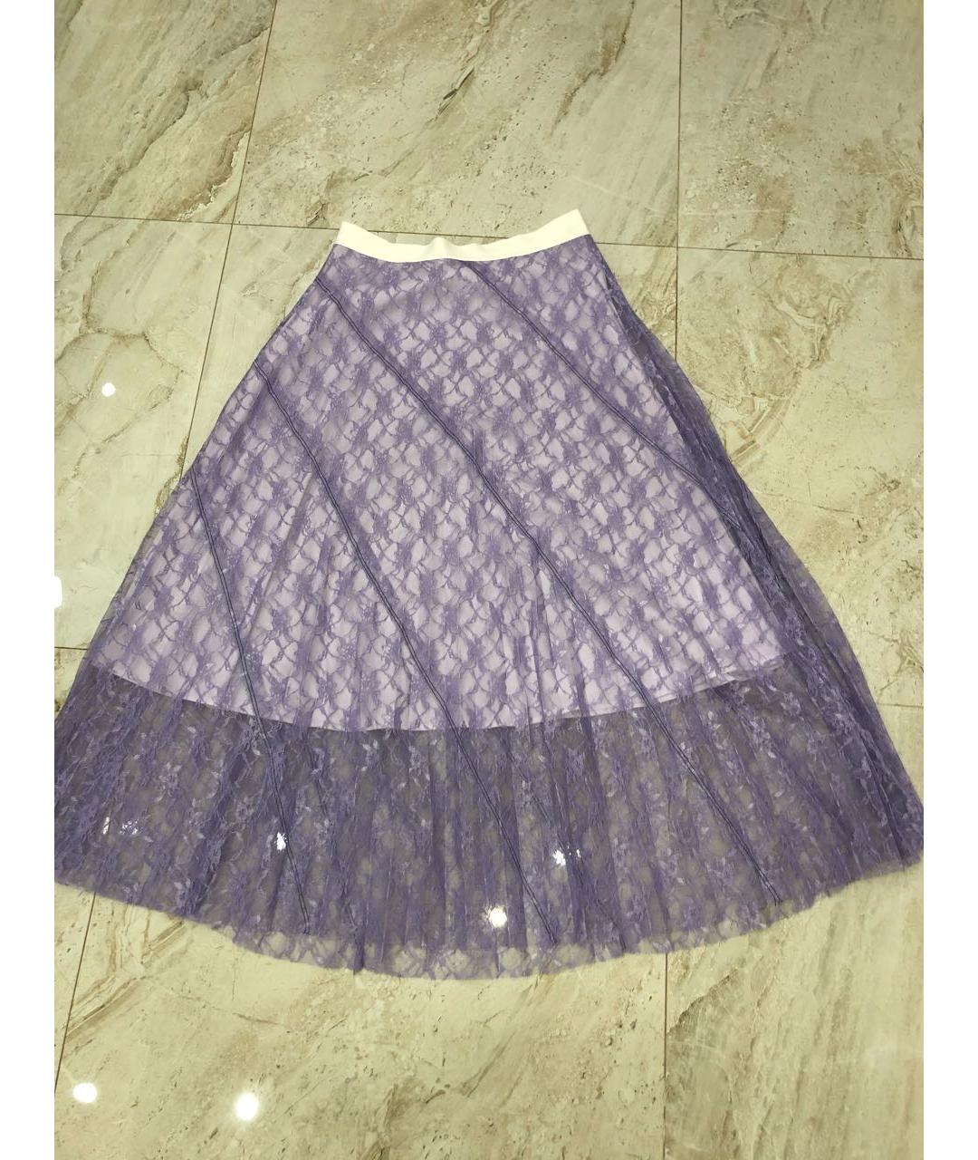 SANDRO Фиолетовая полиэстеровая юбка миди, фото 4