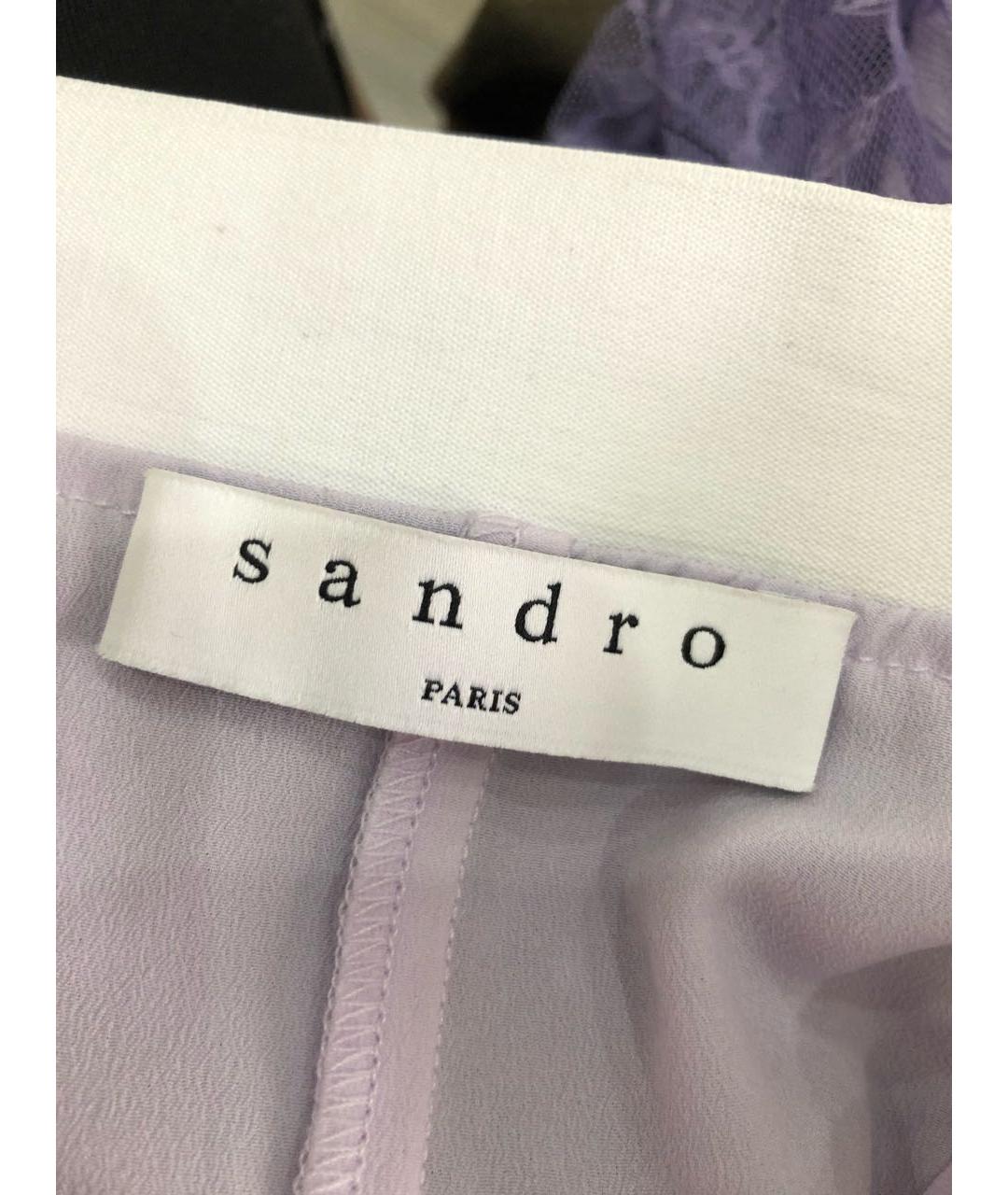 SANDRO Фиолетовая полиэстеровая юбка миди, фото 2