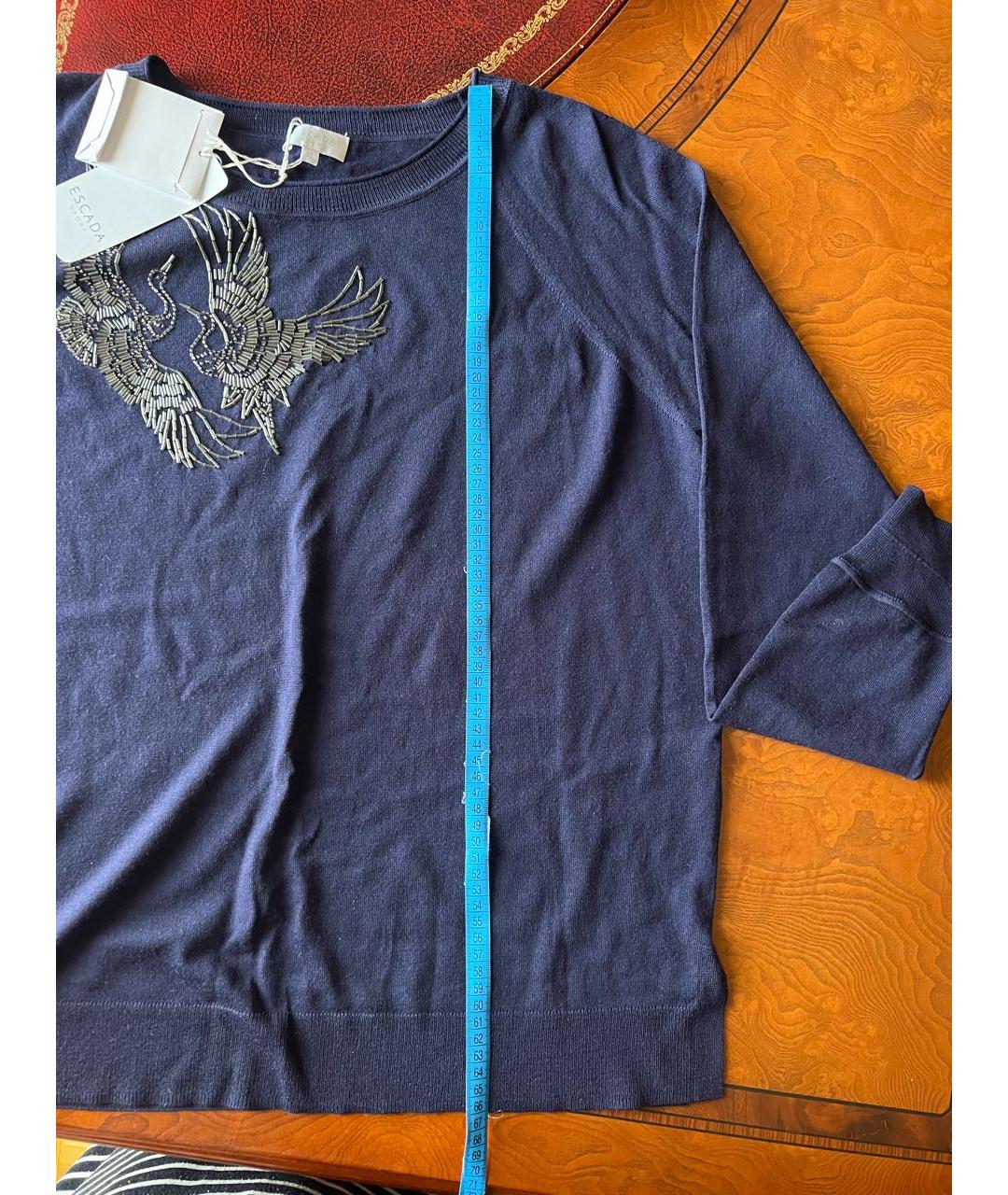 ESCADA Темно-синий кашемировый джемпер / свитер, фото 7
