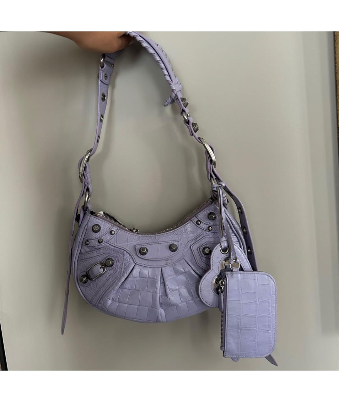 BALENCIAGA Фиолетовая сумка через плечо из лакированной кожи, фото 4