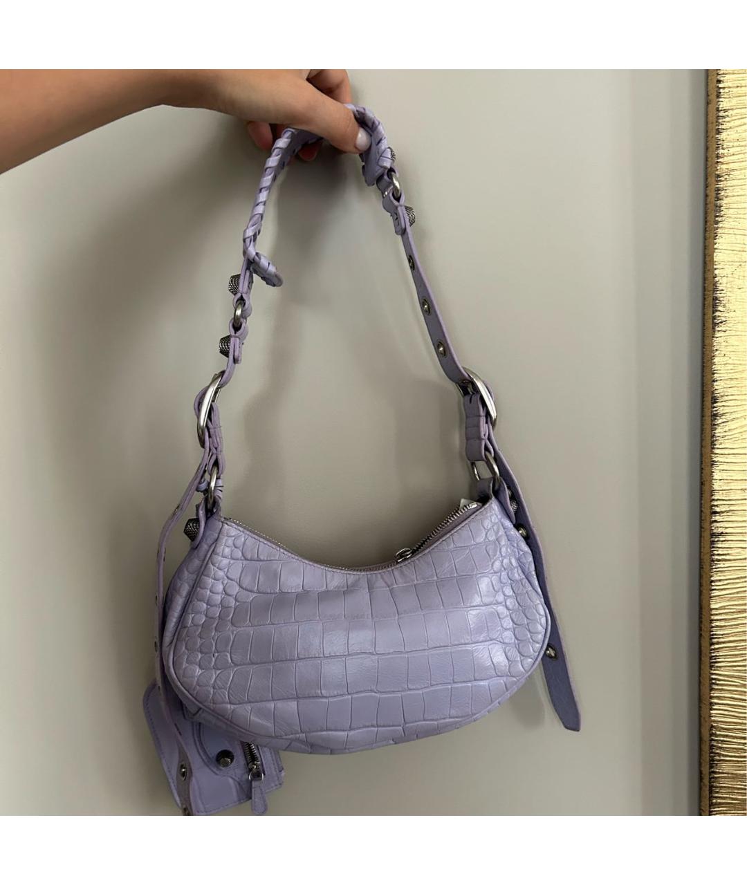 BALENCIAGA Фиолетовая сумка через плечо из лакированной кожи, фото 2