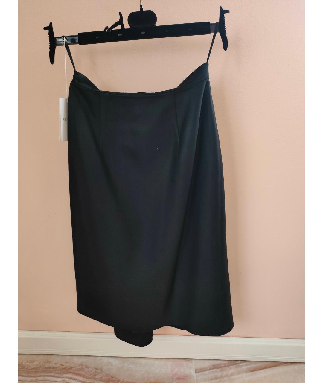 VALENTINO Черная шерстяная юбка миди, фото 2