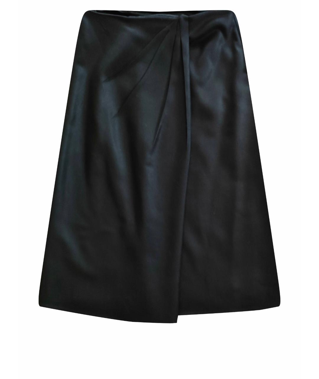 VALENTINO Черная шерстяная юбка миди, фото 1