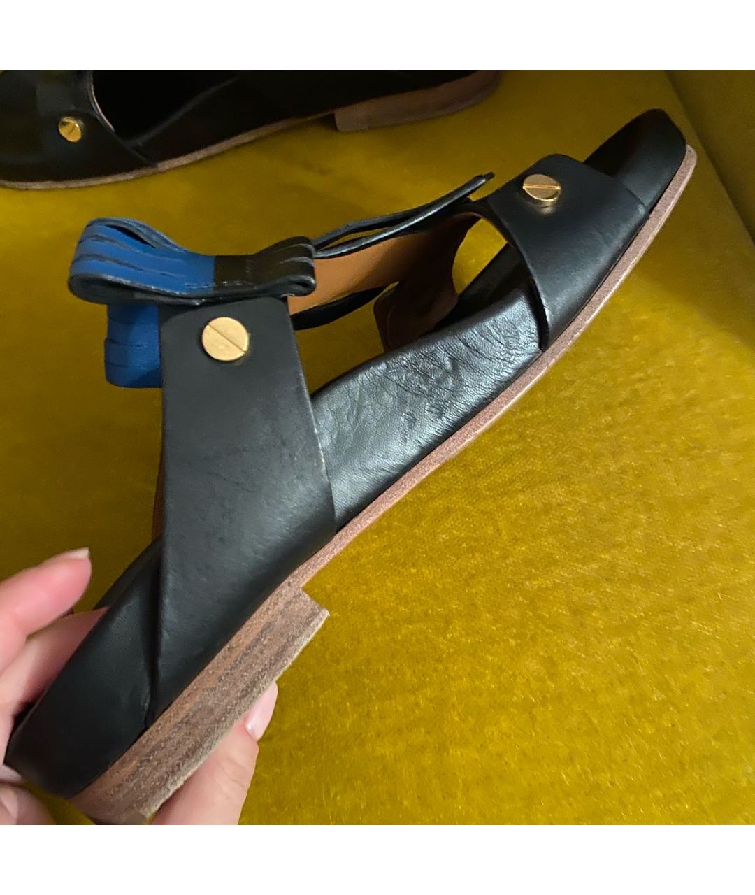 CHLOE Синие кожаные сандалии, фото 7