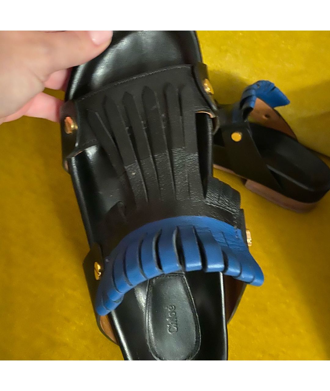 CHLOE Синие кожаные сандалии, фото 3