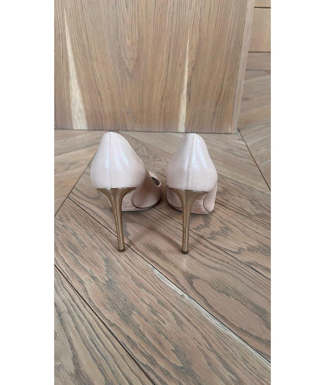 CHRISTIAN DIOR Бежевые кожаные туфли, фото 4
