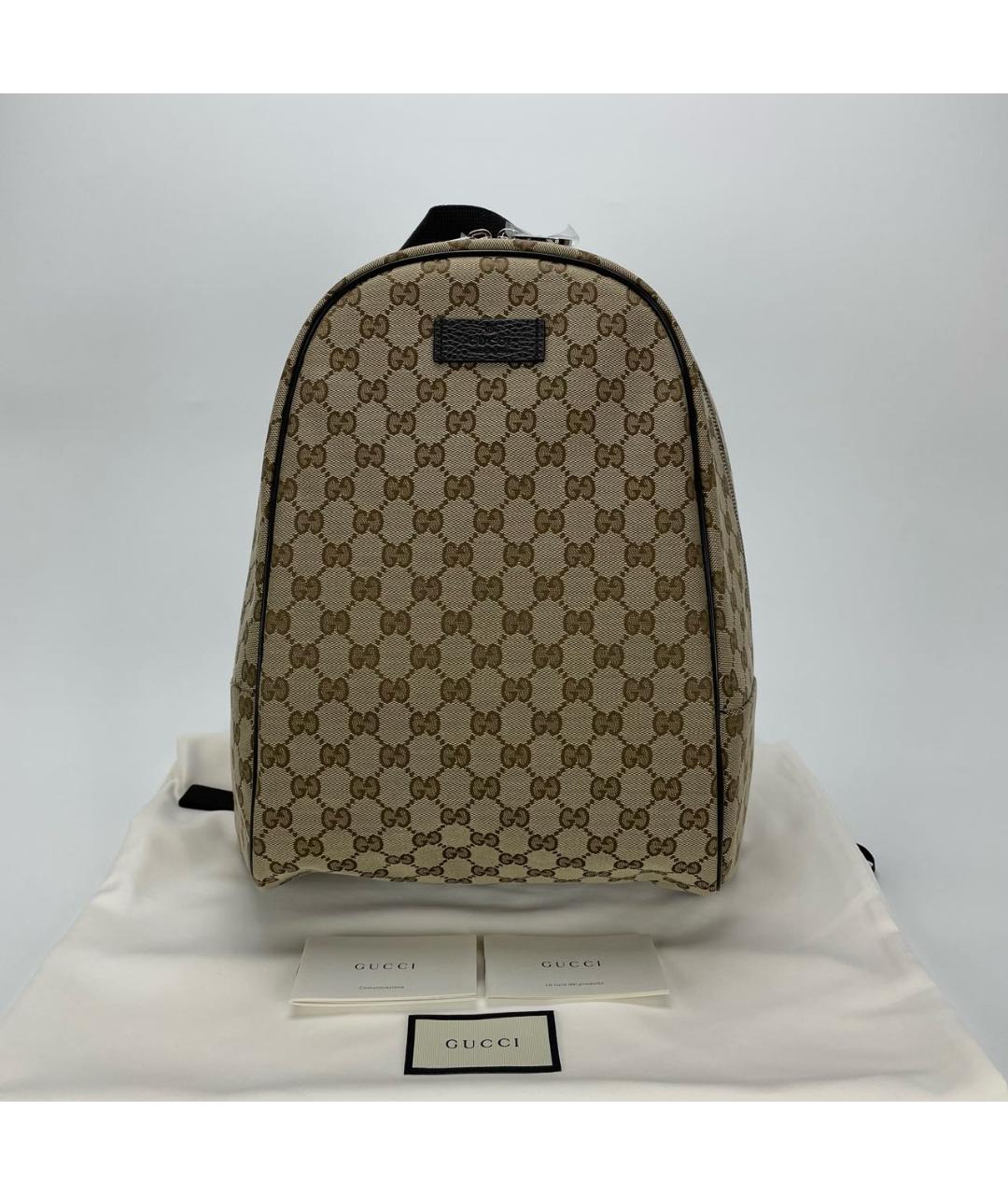 GUCCI Коричневый тканевый рюкзак, фото 6