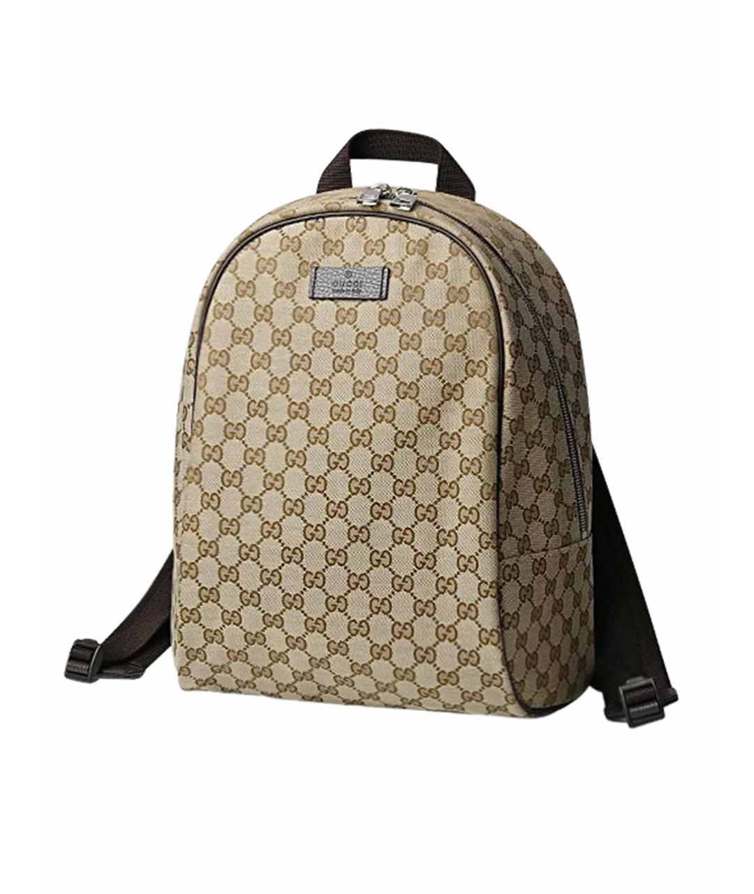 GUCCI Коричневый тканевый рюкзак, фото 1