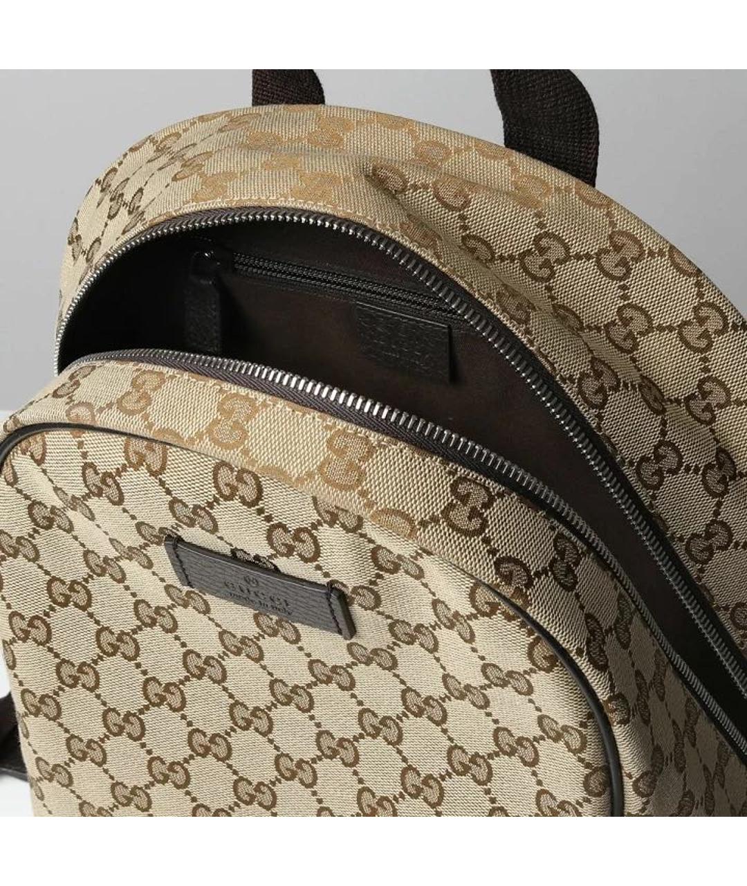 GUCCI Коричневый тканевый рюкзак, фото 4