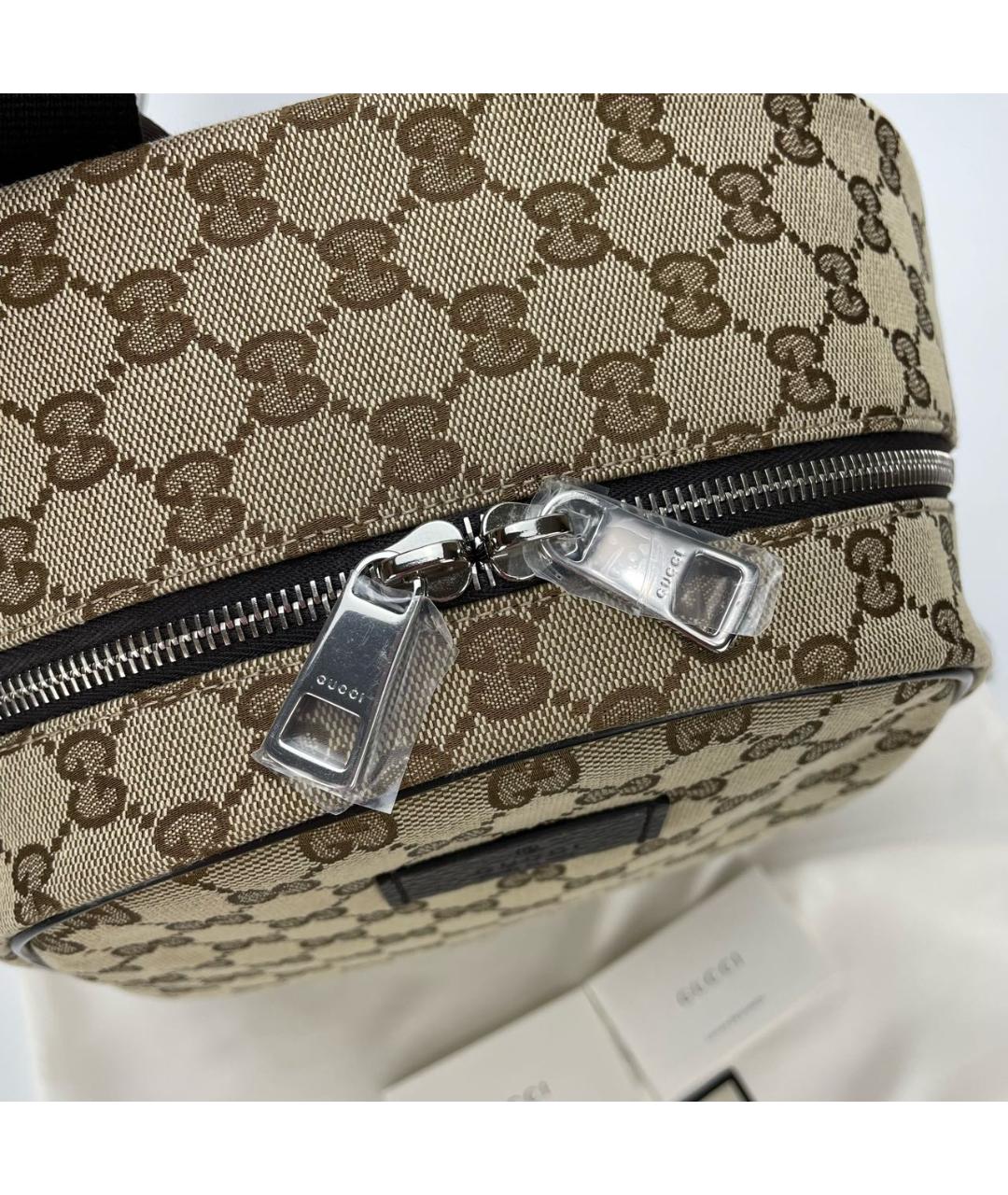 GUCCI Коричневый тканевый рюкзак, фото 8