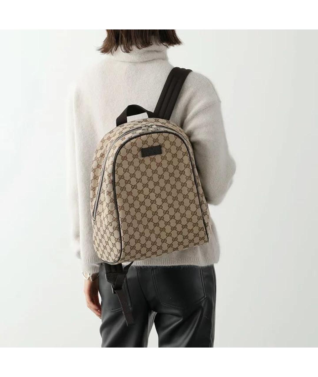 GUCCI Коричневый тканевый рюкзак, фото 3