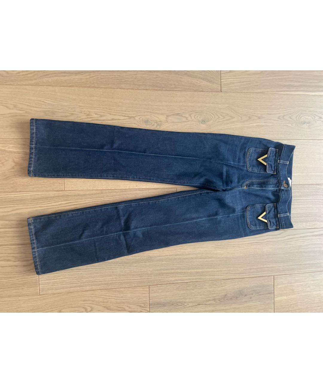 VALENTINO Темно-синие хлопковые прямые джинсы, фото 5