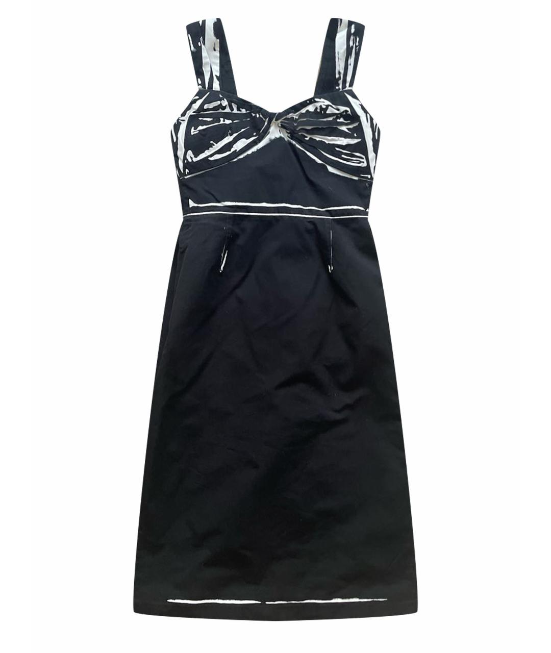PRADA Черное хлопковое коктейльное платье, фото 1