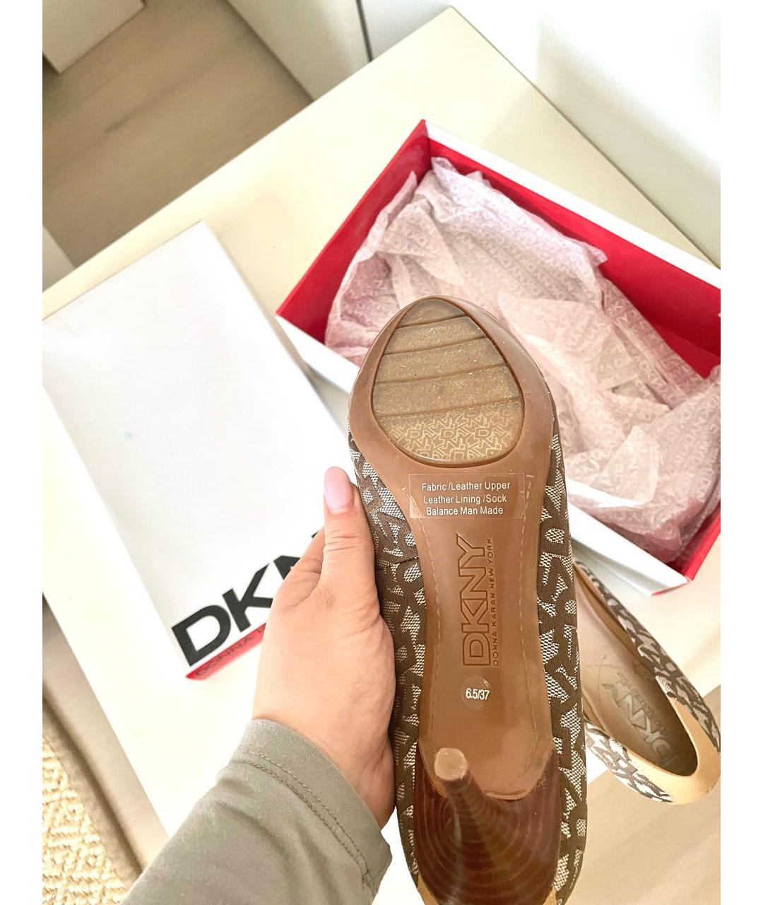 DKNY Коричневые текстильные туфли, фото 6