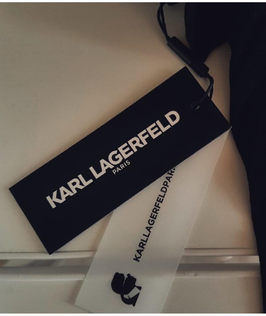 KARL LAGERFELD Черная хлопковая футболка, фото 4