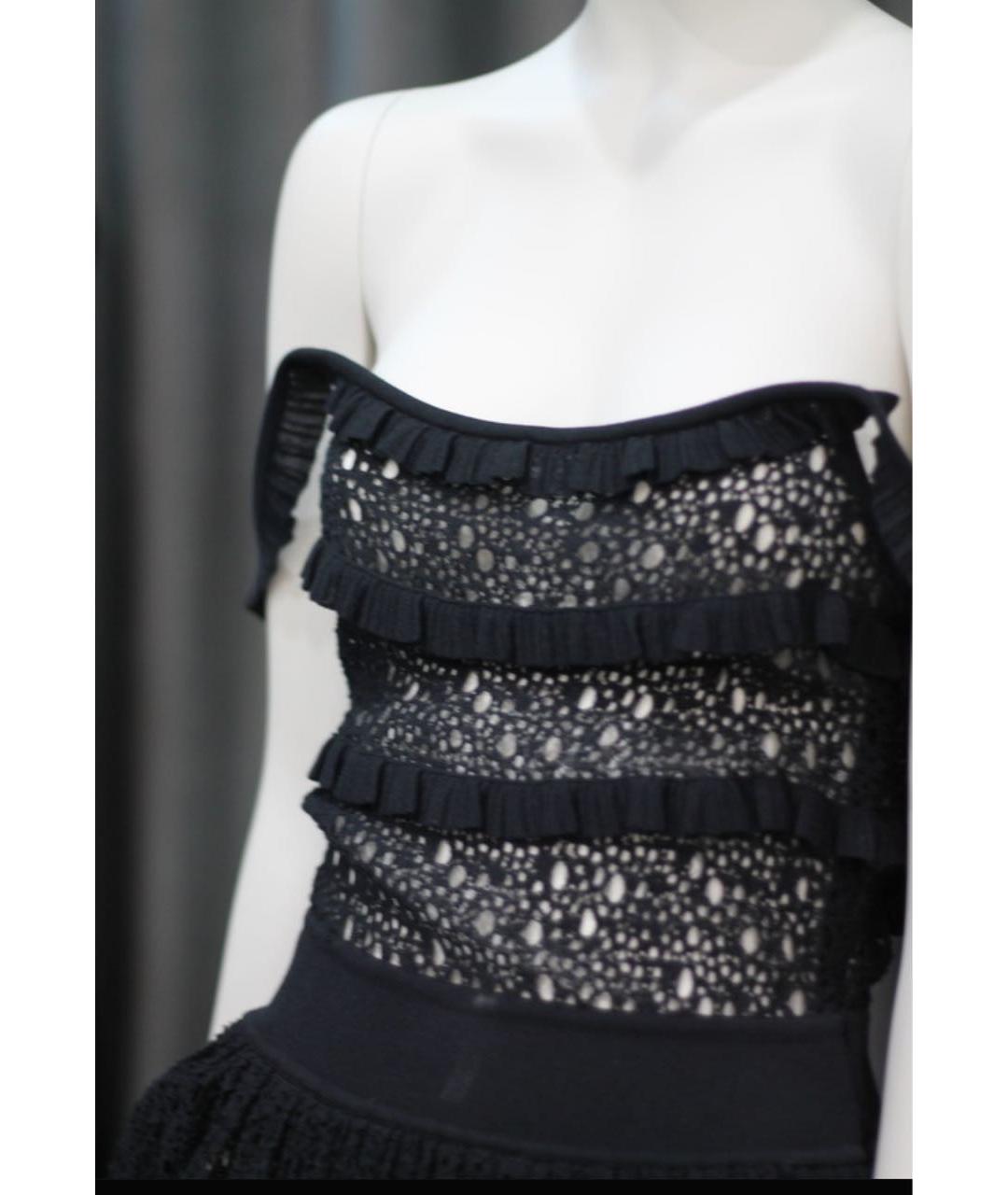 ANTONINO VALENTI Черное хлопковое коктейльное платье, фото 3