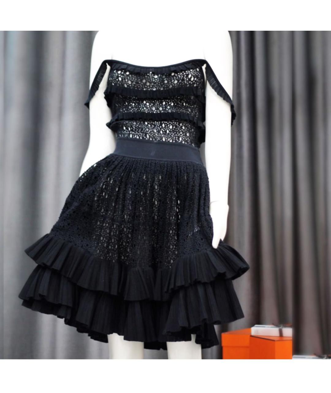 ANTONINO VALENTI Черное хлопковое коктейльное платье, фото 2